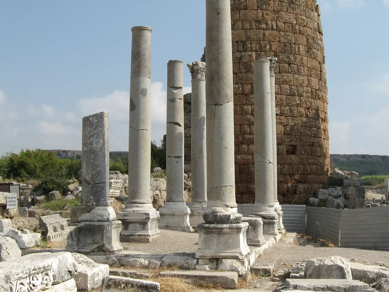 Columns of the ancient city of Perge